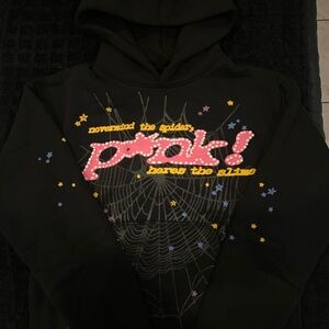 Sp5der Hoodie Black and Pink Stars